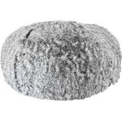 Pouf poilu bicolor Noir