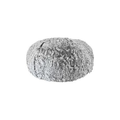 Pouf poilu bicolor Noir