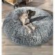 Pouf poilu bicolor Noir