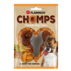 Friandises chomps os avec nœuds avec poulet 2pcs 100G