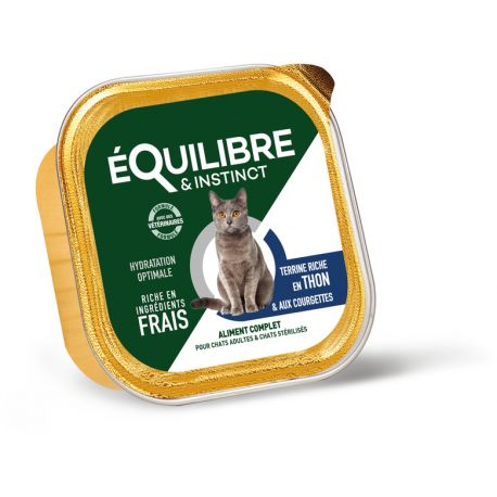Patté pour chat Equilibre & Instinct pour chat stérilisé Thon 85gr
