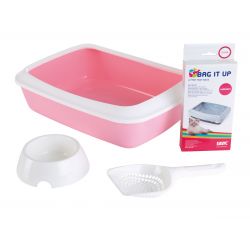 Bac a litiére Savic Iriz Starter Kit Rose