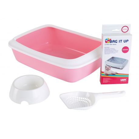 Bac a litiére Savic Iriz Starter Kit Rose