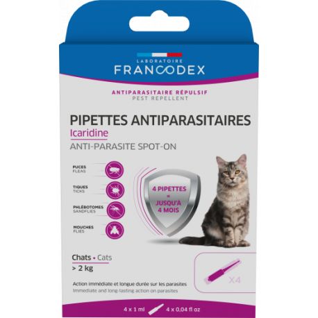 Pipette anti-parasitaire Icaridine Pour Chat