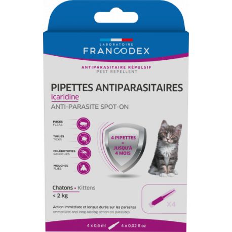 Pipette anti-parasitaire Icaridine Pour Chaton