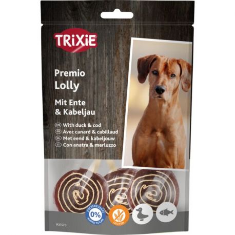 Friandise premio Lolly au canard & cabillaud, 11 cm, 80 g