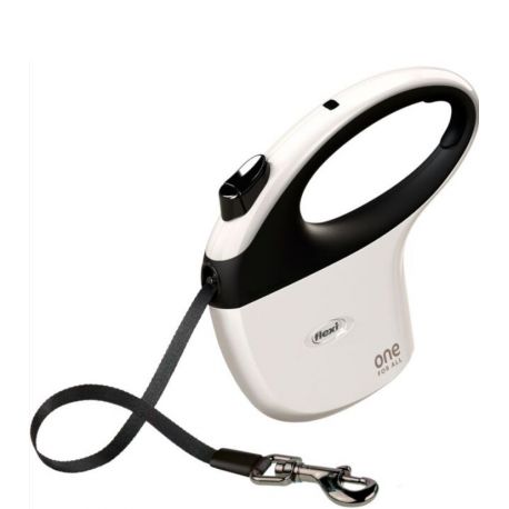 Flexi one pour tous, S–L: 5 m, blanc/noir