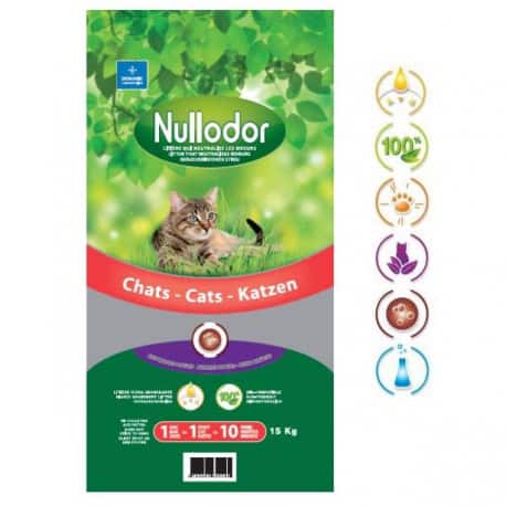 Litière Nullodor pour chat, sans odeur - 33L, 15Kg