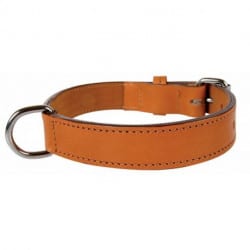 Collier pour chien en cuir double naturel