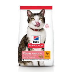 Croquettes chat âgé  en surpoids Hill's Science Plan Mature 7+ Light, 1,5Kg