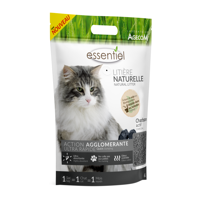 Litiere Vegetale Au Soja Essentiel Au Charbon Actif Litiere Vegetale Au Soja Essentiel Au Charbon Actif