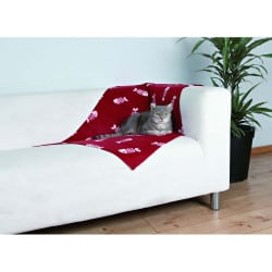 Couverture Beany pour chat 100 x 70cm - Rouge/blanc