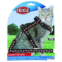 Harnais + laisse pour chat en nylon, taille 27/46cm