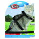 Harnais + laisse pour chat, nylon, 26/43cm