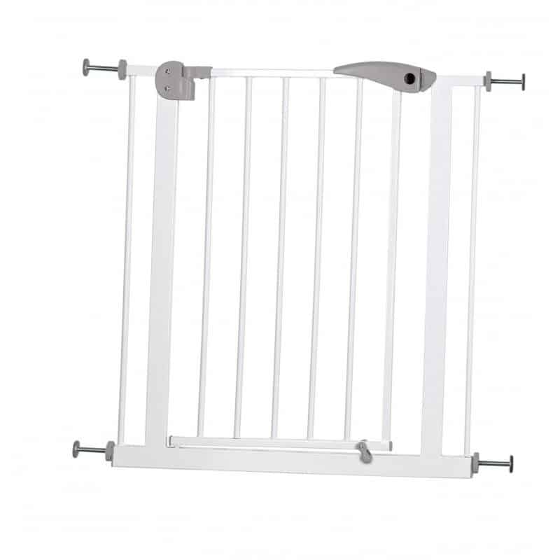 Barrière pour porte ou escalier en métal blanc