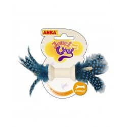Jouet pour chats Bobine de bois et plumes