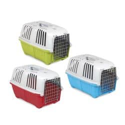 Caisse de transport pour chats et petits chiens avec grille en métal Pratiko