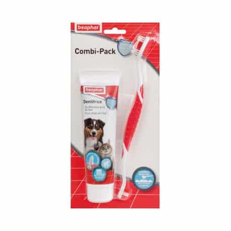 Combi-Pack-Dentifrice en pâte + Brosse à dent pour chiens et chats