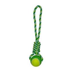 Jouet pour chien corde de traction bi-colore avec balle de tennis XL