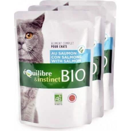 Sachet de mitonnés pour chat BIO au saumon 100gr