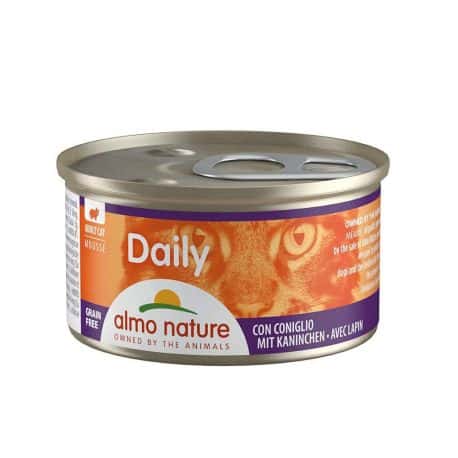 Boîte pour chat Almo daily mousse au lapin 85gr