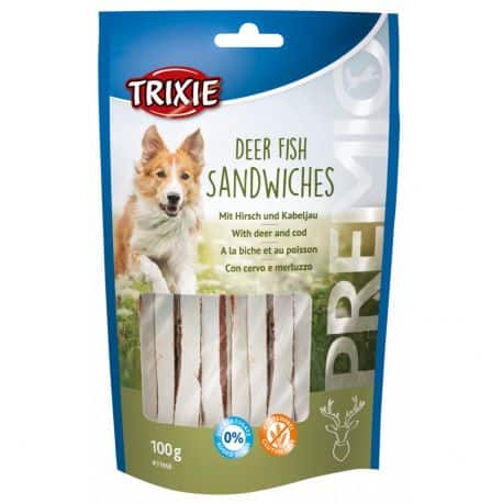 Friandise pour chien PREMIO Deer Fish Sandwiches au Cerf et poisson 100gr