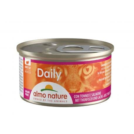 Boïte pour chat DAILY MOUSSE au thon et saumon 85gr