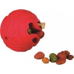 Jouet pour chien d'occupation Snack Balle Rouge en Caoutchouc Naturel 8cm