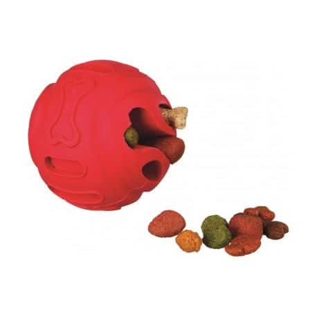 Jouet pour chien d'occupation Snack Balle Rouge en Caoutchouc Naturel 8cm