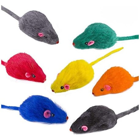 Jouet pour chat lot de 12 souris divers coloris