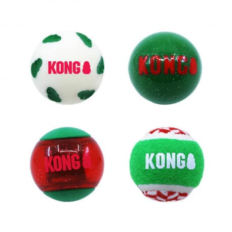 Jouet de Noël Kong assortiment de 4 balles