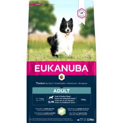 Croquettes pour chien adulte sensible petite/moyennes race à l'agneau Eukanuba