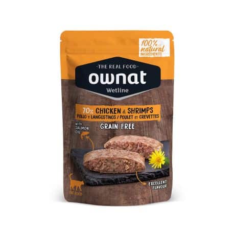 Ownat Wetline pour chat Poulet et Crevettes 85gr