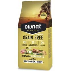 Ownat grain free (sans céréales) prime pour chiot Poulet et dinde 3Kg