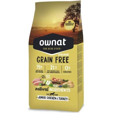 Ownat grain free (sans céréales) prime pour chiot Poulet et dinde 14Kg