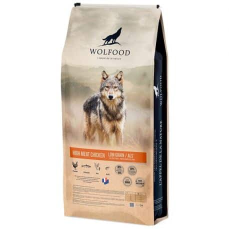 Wolfood Low Grain (peu de céréales) pour chien adulte au Poulet 3Kg