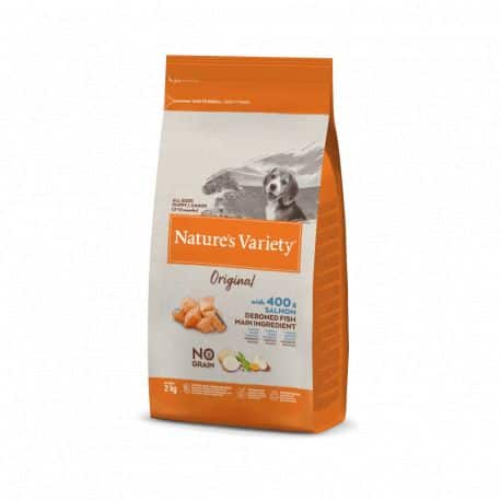 Nature's Variety No Grain(sans céréales) pour chiot Puppy au Saumon 2Kg