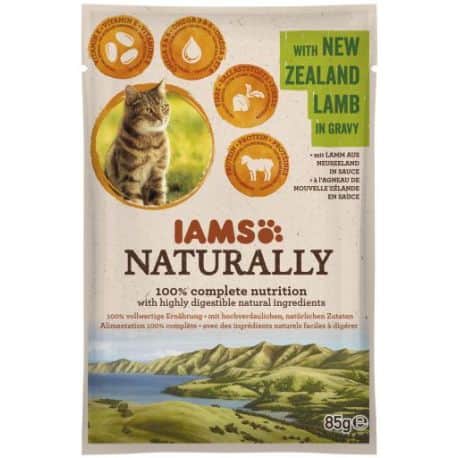 Iams Naturally humide pour chat Sachet à l'Agneau 85Gr