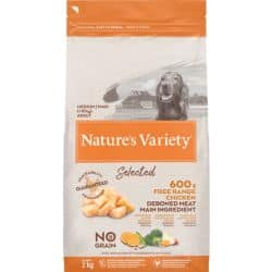 Nature's Variety pour chien Adulte Selected(sans céréales) au Poulet 2Kg