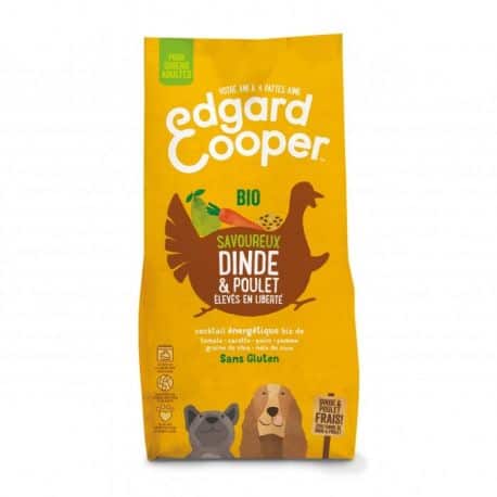 Edgard & Cooper Bio pour chien adult à la Dinde et au Poulet 7Kg