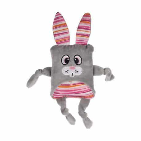 Jouet Pieno Lapin en peluche noué gris 24.5 cm